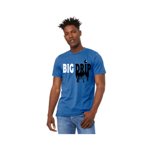 Big Drip Dad Shirt | Dad and Son Shirts | Blue T-shirt with black and white text - Moka Queenz 