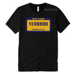 Yerrr Shirt | Black t shirt with Navy Blue and Yellow Graphics 