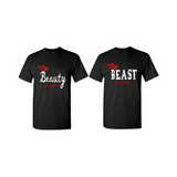 Couple Shirts | Beauty & the Beast Couple T Shirt - Black, red, white - MoKa Queenz