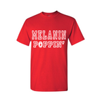 Melanin Poppin T-Shirt - Red t shirt with White text - MoKa Queenz