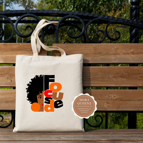 Brown Skin Girl Canvas Tote Bag