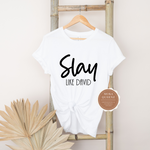 Slay T Shirt | Slay Like David Womens T Shirt | white t shirt with black text