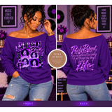 Purple Rain Off-the-Shoulder Sweatshirt | Women's Music Graphic Top