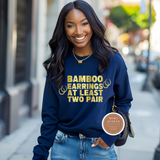 Bamboo Earrings At Least Two Pair Sweatshirt