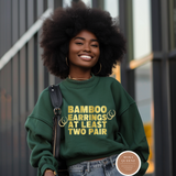 Bamboo Earrings At Least Two Pair Sweatshirt
