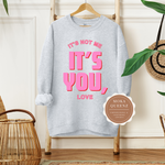Funny Valentine Sweatshirt | Gray Sweatshirt with pink and red text