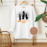 Witch Please Shirt | White Sweatshirt with Black Witch Graphic