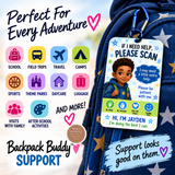 Backpack Buddy™ Personalized Kids Emergency Contact QR Backpack Tag