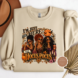 I’m Just Here for the Hocus Pocus Black Girl Halloween Sweatshirt