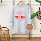 Valentines Shirt | Gray Sweatshirt with pink and red text