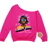 Candy Girl Graphic Off The Shoulder Shirt – Retro Pop Art Shirt