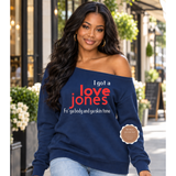 Love Jones off the Shoulder Sweatshirt 90's Hip Hop Shirt