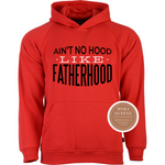 Dad Hoodie | Ain't No Hood Like Fatherhood | Red Hoodie with black and white text