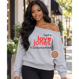 Love Jones off the Shoulder Sweatshirt 90's Hip Hop Shirt
