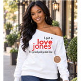 Love Jones off the Shoulder Sweatshirt 90's Hip Hop Shirt