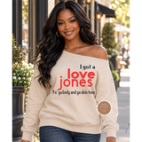 Love Jones off the Shoulder Sweatshirt 90's Hip Hop Shirt