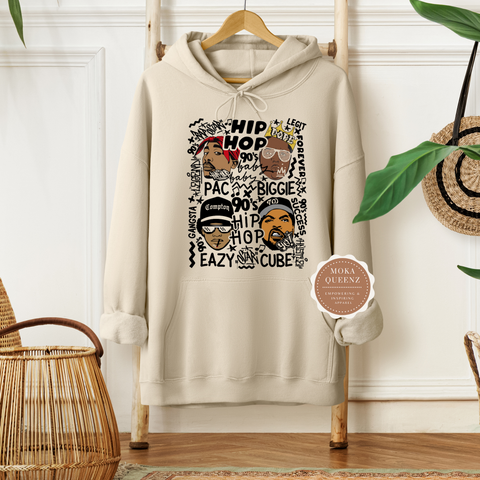 Beige 90s Hip Hop Hoodie