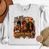 I’m Just Here for the Hocus Pocus Black Girl Halloween Sweatshirt