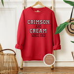 DST Crimson and Cream Sweatshirt, Red Sweatshirt with white and black text