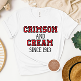 DST Crimson and Cream T Shirt , White T Shirt with Red and Black text