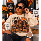 I’m Just Here for the Hocus Pocus Black Girl Halloween Sweatshirt