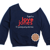 Love Jones off the Shoulder Sweatshirt 90's Hip Hop Shirt