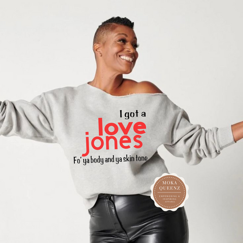 Love Jones Off The Shoulder Sweatshirt Sport Gray