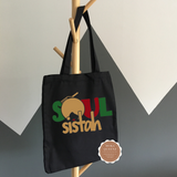 Afro Woman Tote Bag | Black Canvas Tote Bag for women