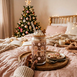 Gingerbread glass can lifestyle photo with a Black woman's hand