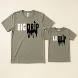 Heather stone Big Drip dad shirt and matching Lil Drip youth t-shirt