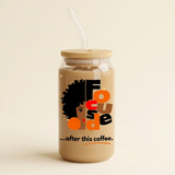 Focused iced coffee glass on an ivory studio background