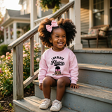Pink I Am Black History toddler sweatshirt porch photo