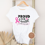 Cancer Survivor Shirt | White t shirt with black and pink text