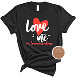 Love T Shirt | Single T Shirt - Black t shirt with red and white heart and text