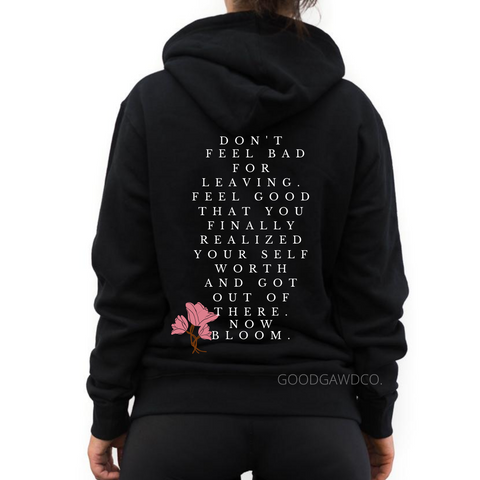 I Am Enough Hoodie | Black Hoodie with graphics on the front and back
