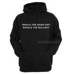 Weed Hoodie | 420 Shirts | Black Hookie with female Smoker graphic on the back and text on the front
