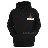 Middle Finger Shirt - Black Hoodie with FXCK OFF and Middle finger on the front of the sweatshirt