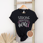 Pink Ribbon Shirt | Black T shirt with white and pink text