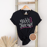 Pink Breast Cancer Shirt | Black t shirt with white and pink text