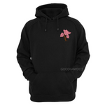 I Am Enough Hoodie | Black Hoodie with flower graphics on the front 