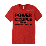 Power Couple Shirts | Red T shirt with Black and white power couple graphic