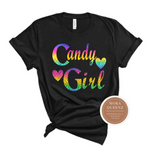 New Edition T Shirt | Candy Girl Shirt - Black shirt with rainbow text
