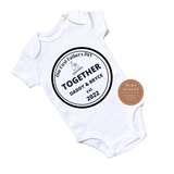 First Fathers Day Dad and Son Shirts - White Onesie with Black graphic 