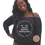 Jodeci Shirt | Black Sweatshirt with white graphics