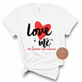 Love T Shirt | Single T Shirt - White t shirt with red and black heart and text