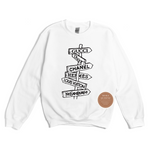 Fashion Brands Street Sign Sweatshirt | White Sweatshirt with black graphic