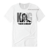 Black History Shirt | MLK Shirt |  White T shirt with MLK Picture printed in KING text 