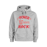 Empowered Sweatshirt - Empowered Women Rock hoodie - Grey sweatshirt with Red and coral text- MoKa Queenz