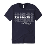 Thankful Shirt | Thanksgiving Shirt | Navy Blue T-shirt with  white text