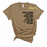 Dear Haters T Shirt